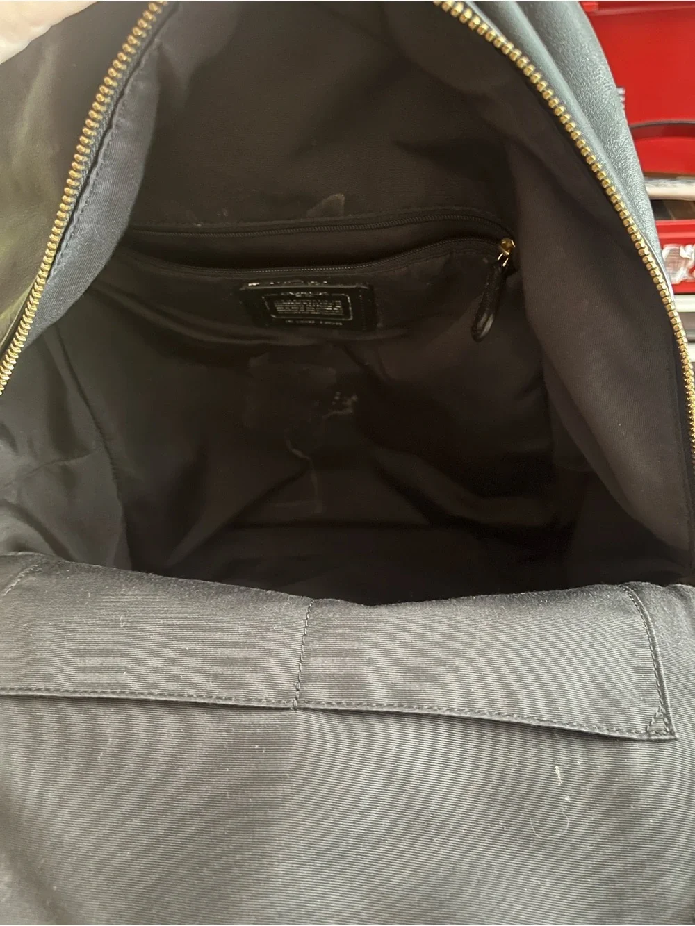 Coach Brown Signature Canvas Backpack with Gold Hardware